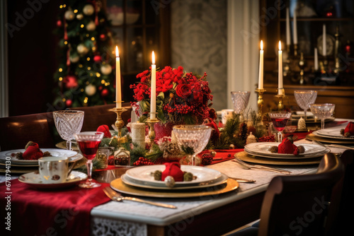 Christmas dinner table © Veniamin Kraskov