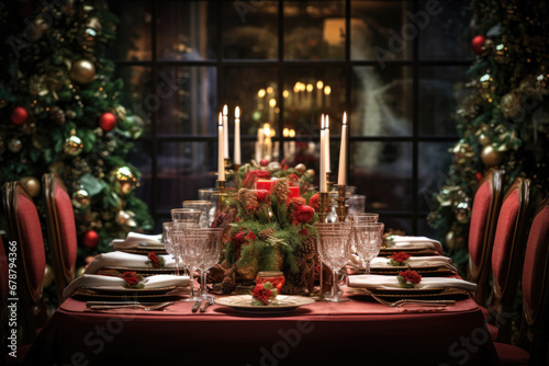 Christmas dinner table