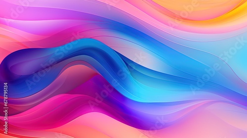 Bright, Colorful Abstraction Materializes in Background with Iridescent Colors, Refractive Effect