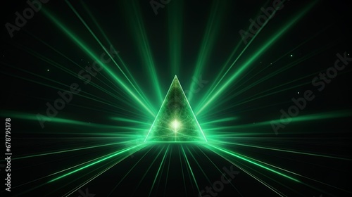 Symmetrical Patterns and Geometric Structures Take Form in Background with Laser Rays, Creating S
