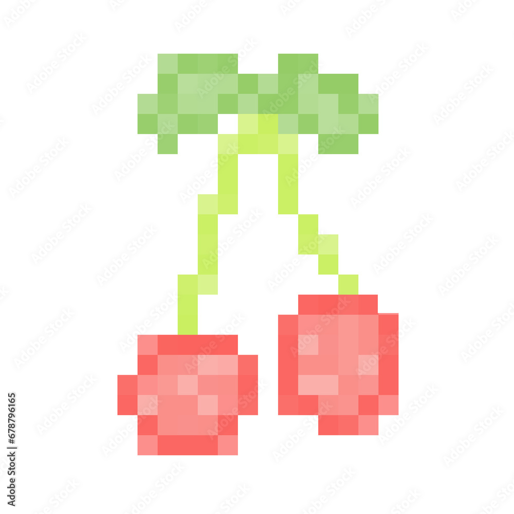 pixel art cute cherry illustration pixel art cute cherry illustration