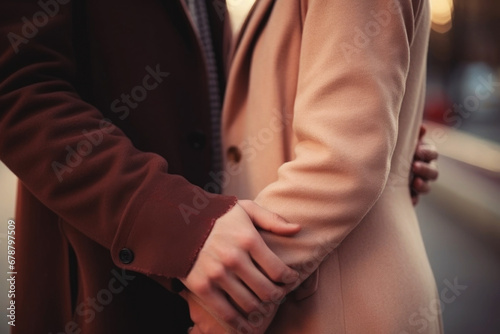 Close up of young couple holding hands showing love and care © pilipphoto