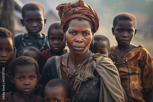 African village woman asking the world for help