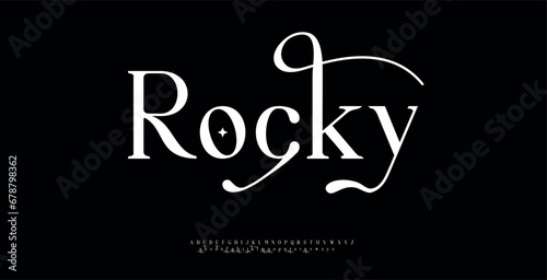ROCKY, a modern alphabet lowercase font. minimalist typography vector illustration design