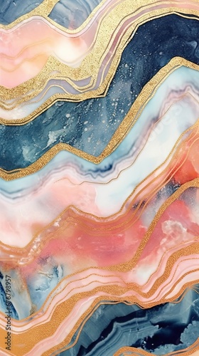 Wallpaper Mural Abstract art deco background, minimalist geometric pattern, modern mosaic inlay, texture of bright colored marble agate and gold, artificial stone design, marble tile, minimal. Generative AI, AI Torontodigital.ca