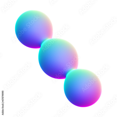 Holographic 3D shape isolated on a transparent background. Trendy abstract geometric design element in blue, purple, and pink colors. © Samolevsky