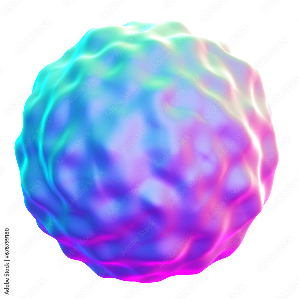 Holographic 3D shape isolated on a transparent background. Trendy abstract geometric design element in blue, purple, and pink colors. Holographic 3D shape isolated on a transparent background. Trendy abstract geometric design element in blue, purple, and pink colors.