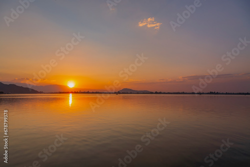 Sunset on Dale lake in Srinagar,jammu kashmir,India © Rajesh