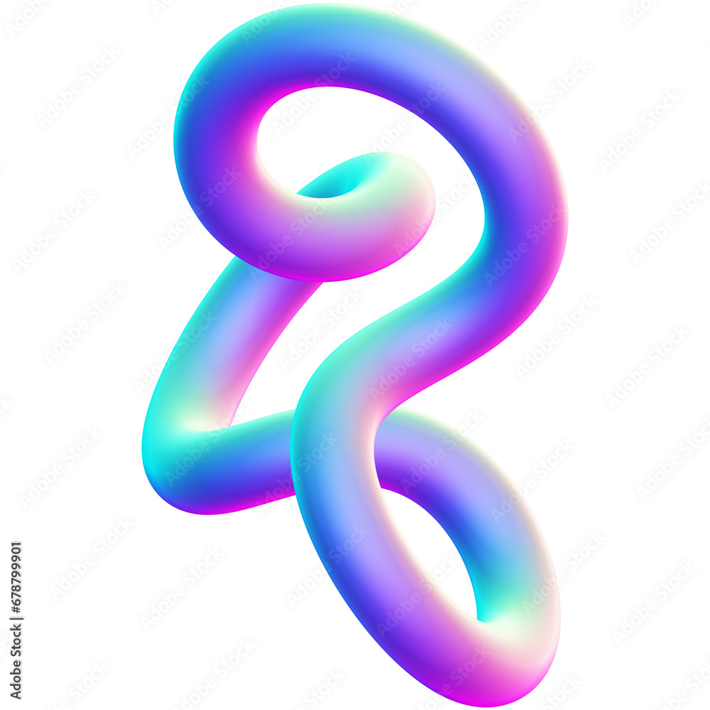 Holographic 3D shape isolated on a transparent background. Trendy abstract geometric design element in blue, purple, and pink colors. Holographic 3D shape isolated on a transparent background. Trendy abstract geometric design element in blue, purple, and pink colors.
