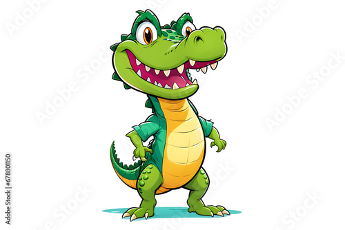 A Cartoonish Crocodile in a Playful Pose (PNG 10800x7200)