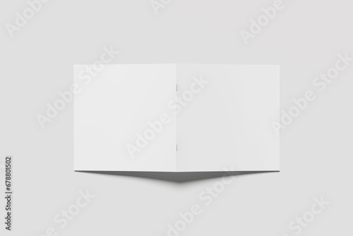 Blank Cover Square Brochure Catalog Mockup Top View