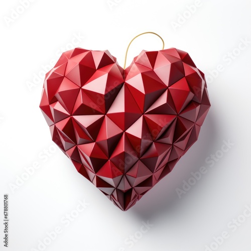 Wallpaper Mural A red origami heart ornament on a white surface. Torontodigital.ca