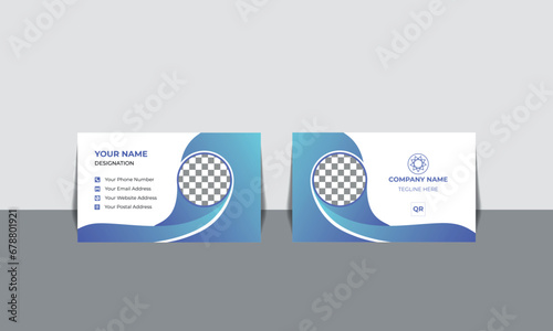 Blue Digital And Modern Business Card Design.