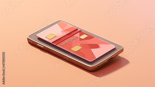 Online Shopping, credit card on top of cellphone