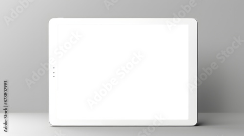 Generic tablet mockup with transparent screen on grey