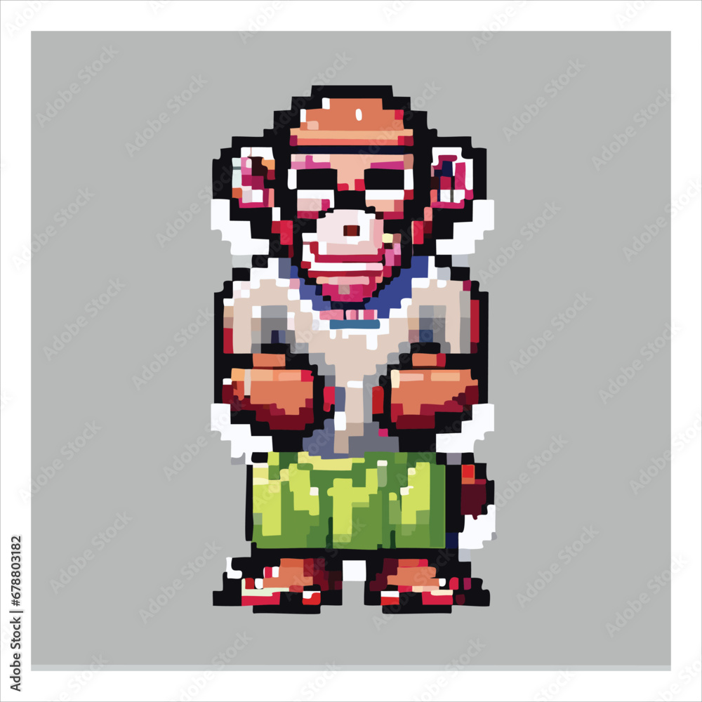 Fototapeta premium Pixel Art of Money, NFT Style Monkey illustration