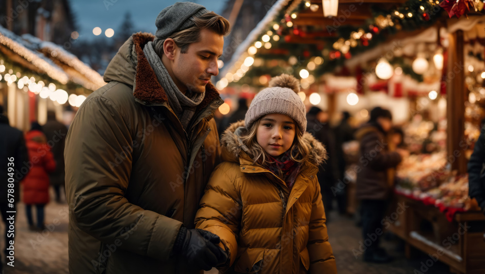 Besuch auf dem weihnachtsmarkt, generated image