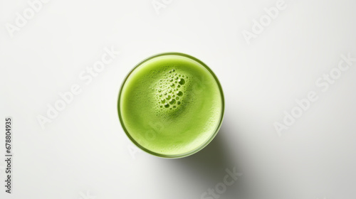 matcha green tea on a light background photo