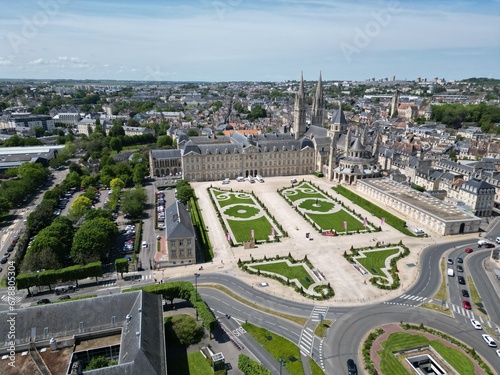 City centre Caen Normandy France drone,aerial