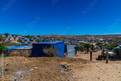 Принти на полотні A view of the extent of an informal settlement in Windhoek, Namibia in the dry s