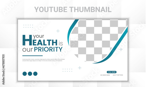 Medical healthcare web banner for video thumbnail. YouTube thumbnail for hospital, and Dental hospital and clinic social media cover photo, YouTube thumbnail for hospital live workshop business .
