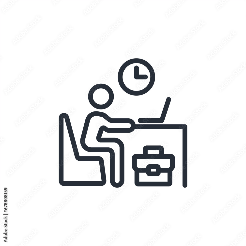 working hours icon. vector.Editable stroke.linear style sign for use web design,logo.Symbol illustration.