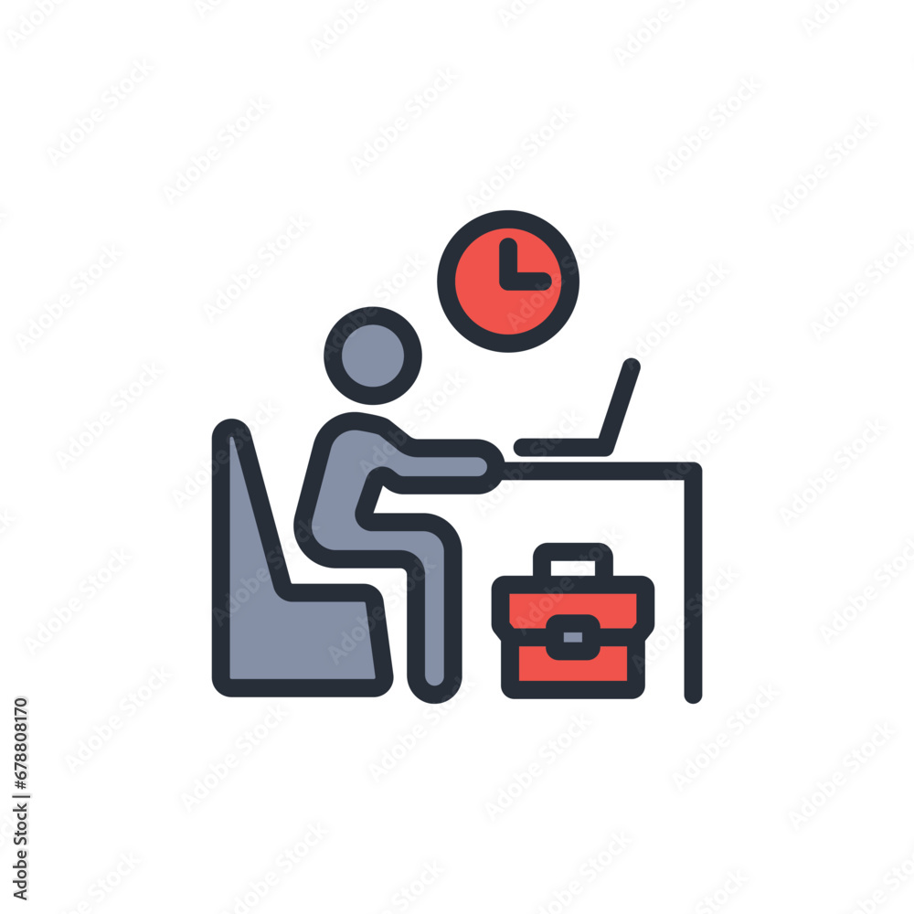 working hours icon. vector.Editable stroke.linear style sign for use web design,logo.Symbol illustration. working hours icon. vector.Editable stroke.linear style sign for use web design,logo.Symbol illustration.
