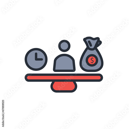 Fototapeta Naklejka Na Ścianę i Meble -  work life balance icon. vector.Editable stroke.linear style sign for use web design,logo.Symbol illustration.