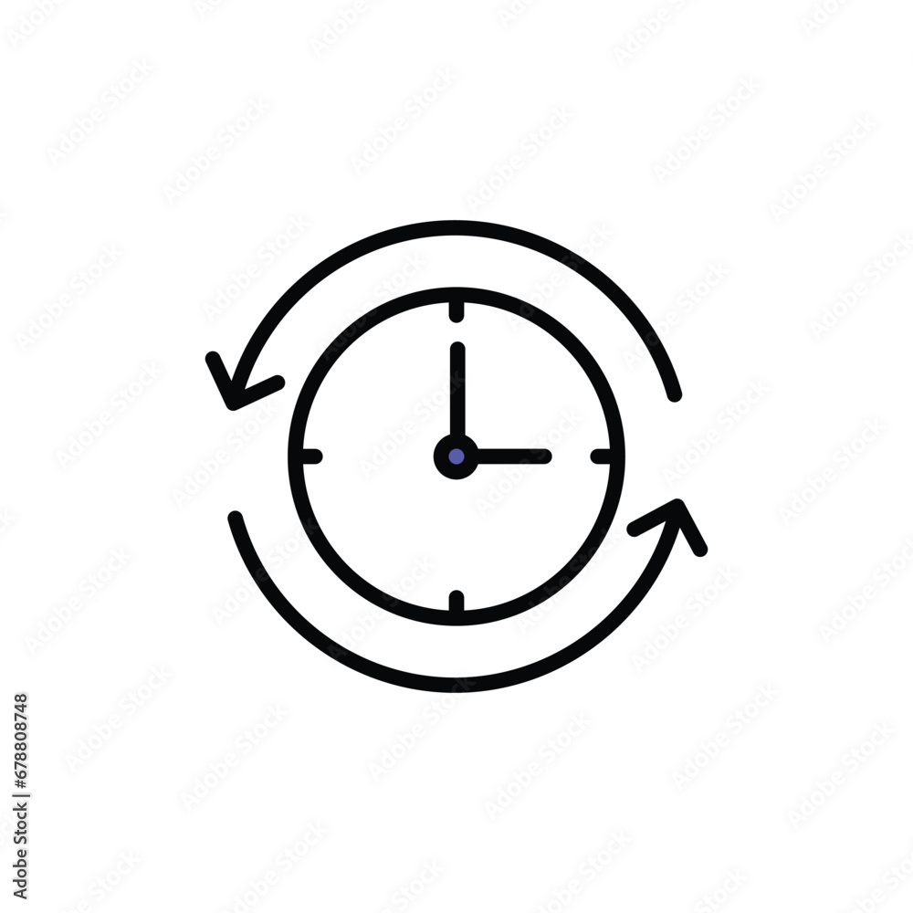 Clock icon design with white background stock illustration