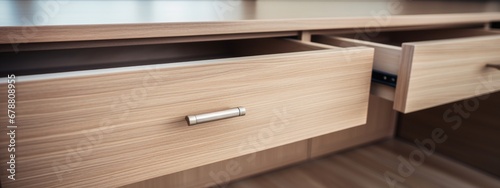 furniture interior design detail wooden drawer with fitting assemble interior builtin furniture closeup ideas concept photo