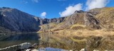 Hiking in Eryri National Park, Snowdonia, Wales, Glyderau and Snowdon sunny day