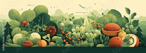 natural food graphic Generative AI