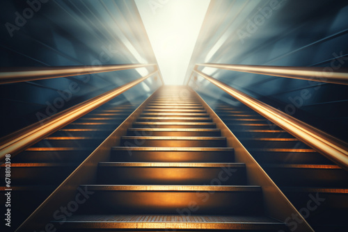 An abstract image of a ladder transforming into an escalator, symbolizing the upward mobility and ease of progression achieved with financial independence.
