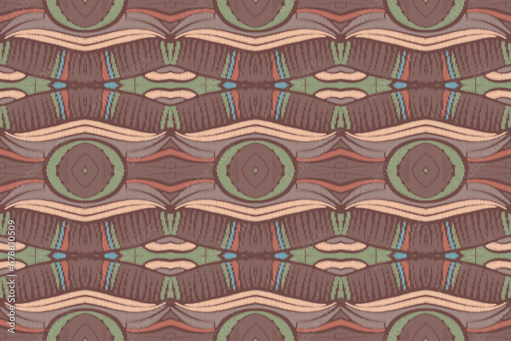 Ikat Drawing or Modern Native Thai Ikat Pattern. Geometric Ethnic Background for Pattern Seamless Design or Wallpaper.