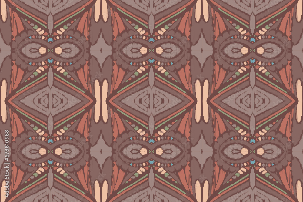 Ikat Drawing or Modern Native Thai Ikat Pattern. Geometric Ethnic Background for Pattern Seamless Design or Wallpaper.