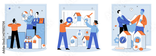 Business Association. Vector illustration. The business association concept emphasizes significance collaboration and shared goals Successful businesses instill trust among their customers