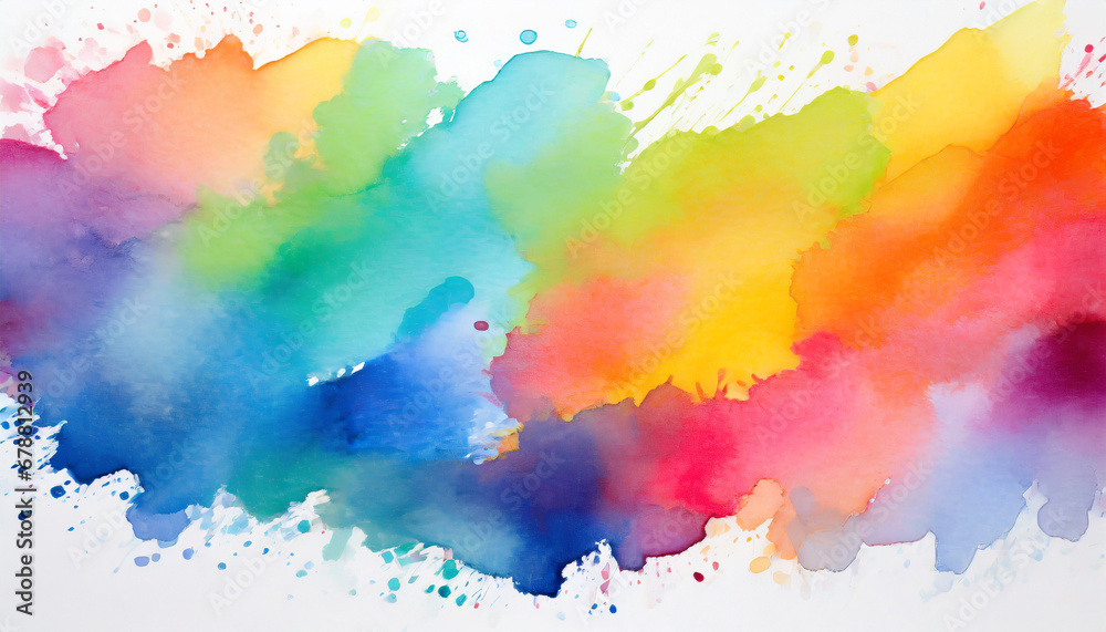 colorful watercolor stain isolated on a white background ai - obrazy, fototapety, plakaty 
