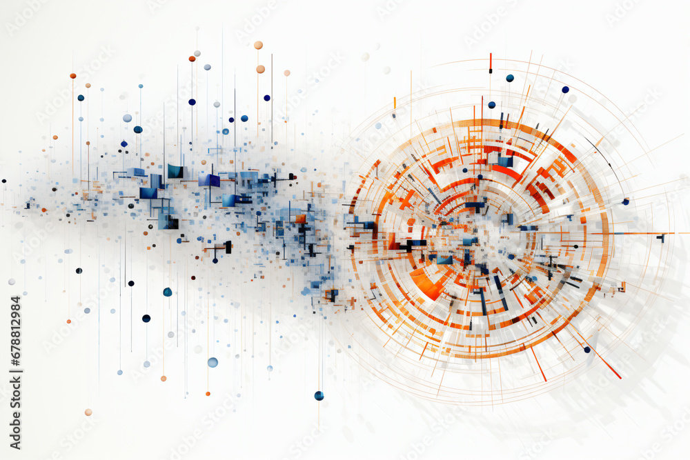 Abstract digital eye concept with concentric data rings Abstract digital eye concept with concentric data rings