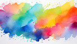 colorful watercolor stain isolated on a white background ai