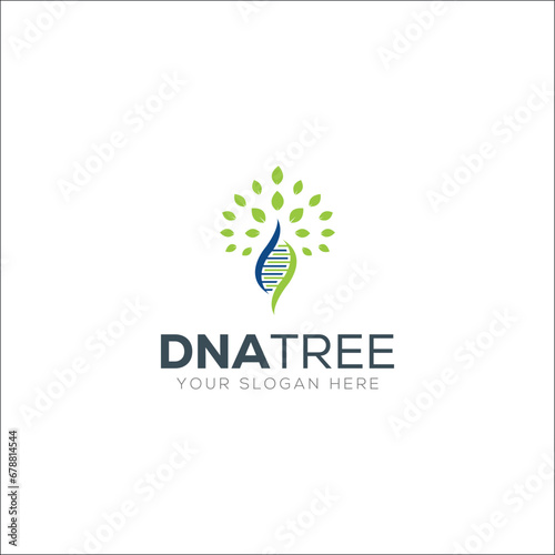 DNA Tree Logo Design Vector