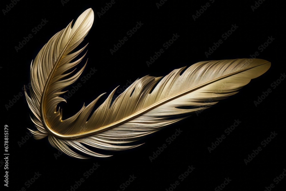 Single feather bathed in warm light, minimalist design with a tranquil feel. Single feather bathed in warm light, minimalist design with a tranquil feel.