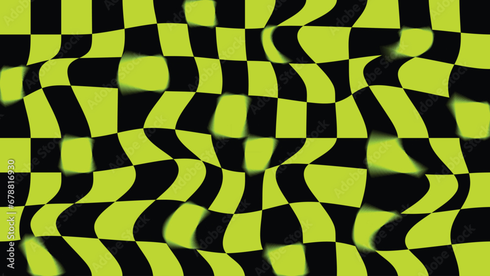 Black and Neon Green Checkered Abstract Background, Checker Board Vector Black and Neon Green Checkered Abstract Background, Checker Board Vector
