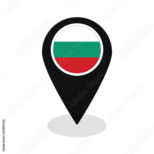 Free Download Flag of Bulgaria flag on map pinpoint icon isolated black color - GFXLoad