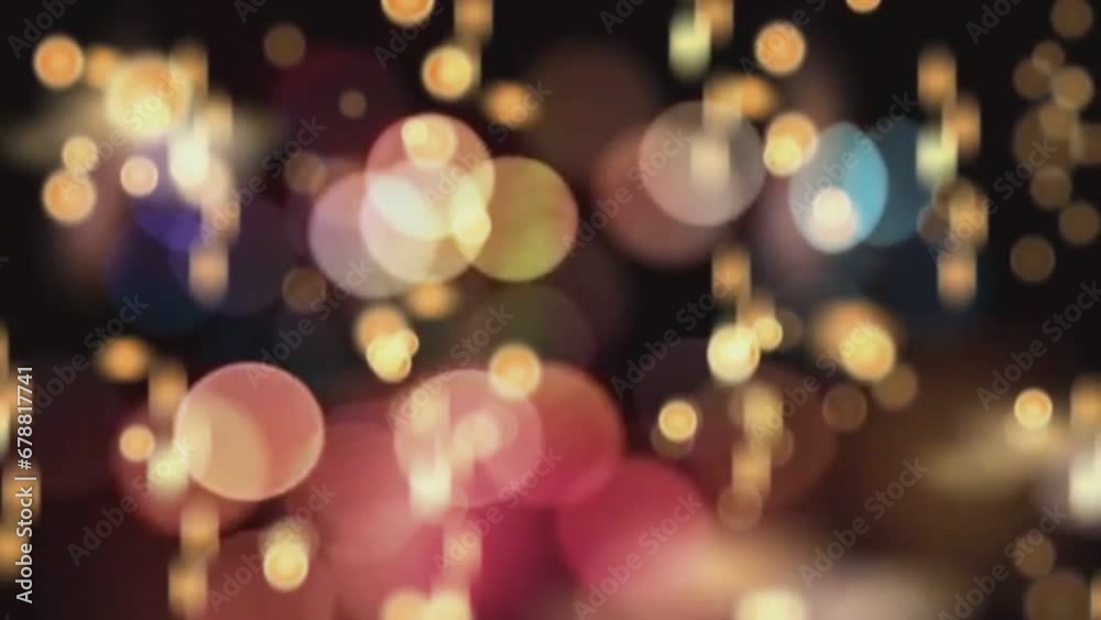 Abstract isolated festive colorful lights with bokeh. 3D animation of sparkling circular star motion Abstract isolated festive colorful lights with bokeh. 3D animation of sparkling circular star motion