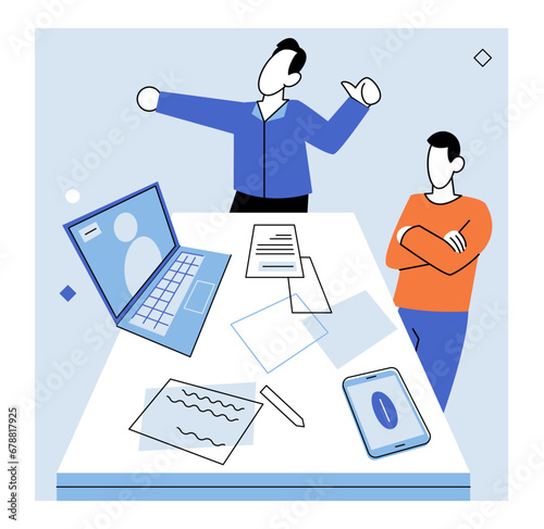 Business briefing vector illustration. A resilient economy fosters business confidence, investment opportunities, and overall growth in various sectors Financial planning is essential for businesses
