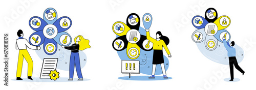 Business routine vector illustration. Overwork can hinder productivity and lead to decreased concentration and motivation Concentration is crucial for maintaining focus and achieving success