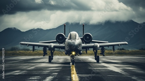 A-10 Thunderbolt II Attack Aircraft on Runway Ready for Takeoff