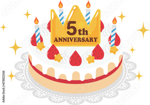 5周年記念のホールケーキ