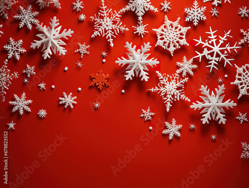 A banner to prepare for the winter holidays  Christmas and New Year  snowflakes. Generative Ai