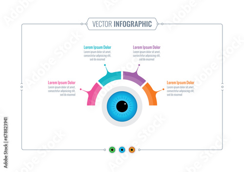 eye information template. health care infographic template with four steps. business information template. health infographic